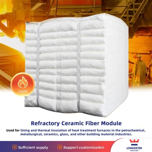 El mòdul de fibra ceràmica refractària de 1260 graus ofereix estalvi energètic per al revestiment...